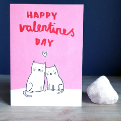 Happy Valentines Day Cat Card