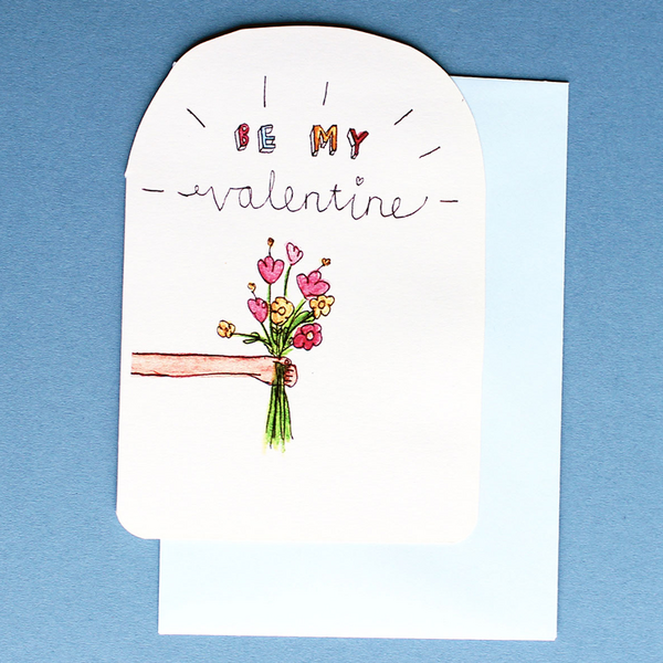 Be My Valentine Flowers Card