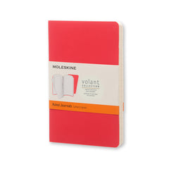 Moleskine Volant Ruled Pocket Journals Set of 2 Geranium Red