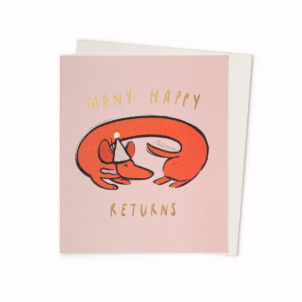 Happy Returns Sausage Dog Birthday Card