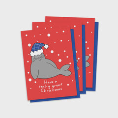 Seal Mini Christmas Card Pack