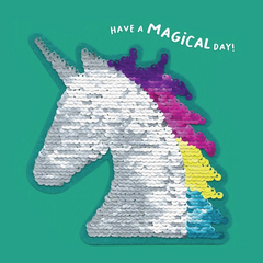 Have A Magical Day Unicorn Sequin Patch Card