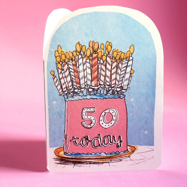 50 Today Cake  Card