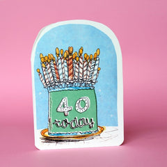 40 Today Cake Card