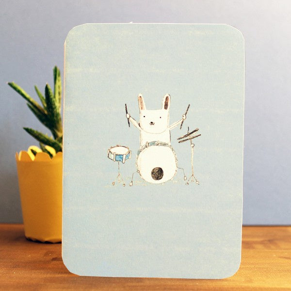 Drumming Rabbit Card