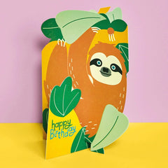 Sloth Fold-Out Birthday Card
