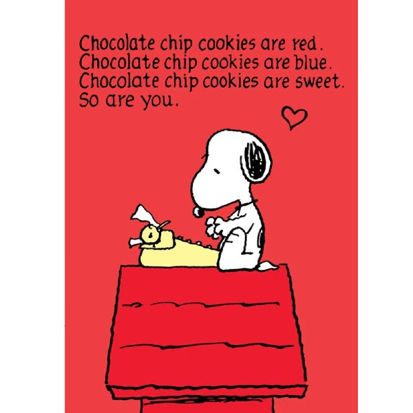 Snoopy Cookie Poem Card