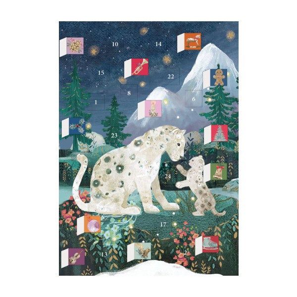 Snow Leopard Advent Card