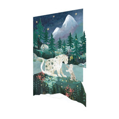 Snow Leopard and Cub Laser Cut Card