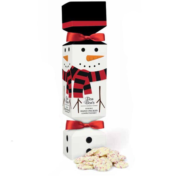 Snowman Cracker with White Chocolate Buttons
