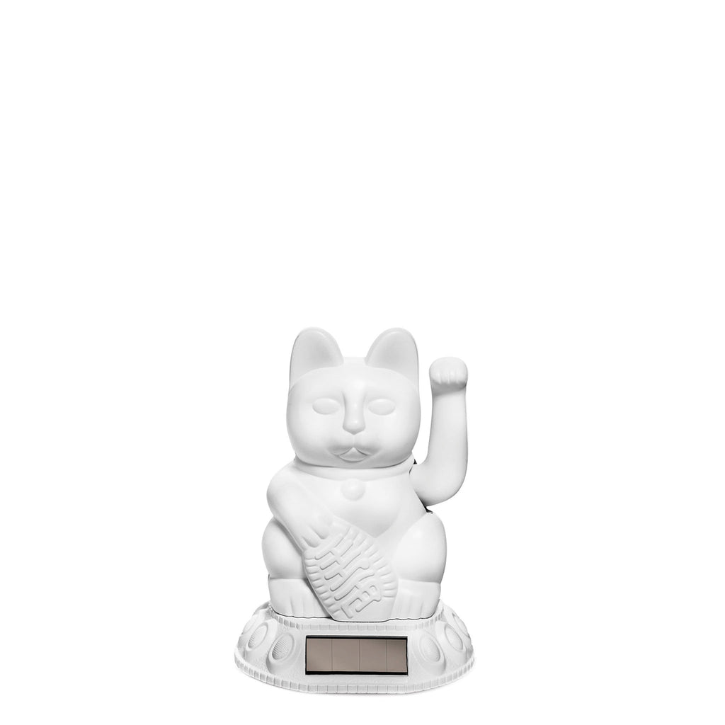 Lucky Cat Solar Waving White