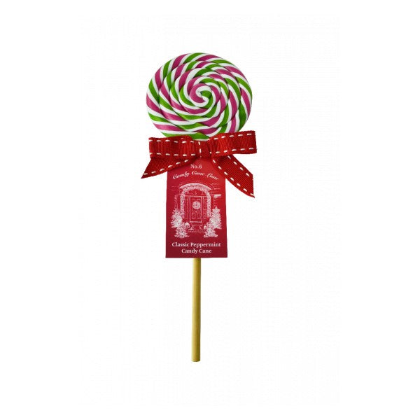 No. 6 Candy Cane Lane Red, White & Green Spiral Candy Lolly