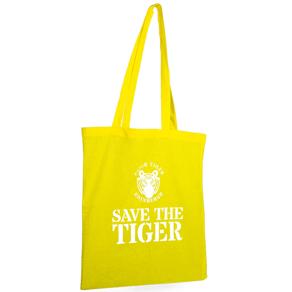 Save The Tiger Yellow Tote Bag