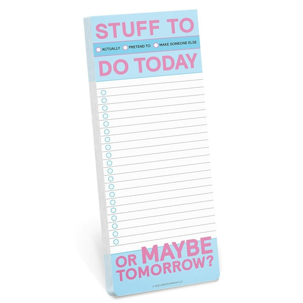 Stuff To Do Today Make-a-List Notepad