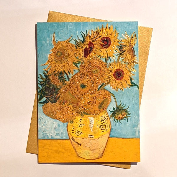 Van Gogh Vase With Sunflowers Card