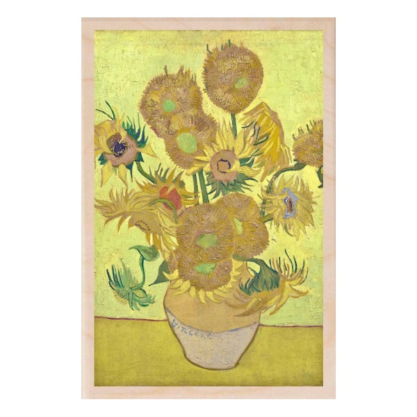 Van Gogh Sunflowers Wooden Postcard