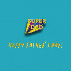 Super Dad Pin Badge Card