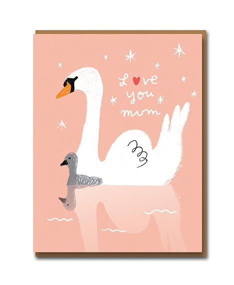 Love You Mum Swans Mother's Day Card