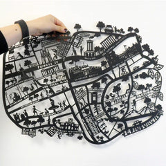 Edinburgh A2 Lasercut Map in Tube - Black