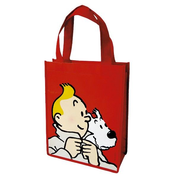Tintin & Snowy Small Red Shopper