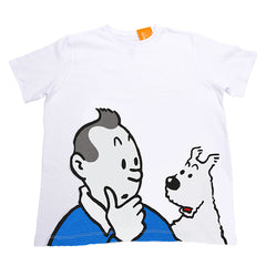 Kids T-shirt Tintin and Snowy Thinking Age 8