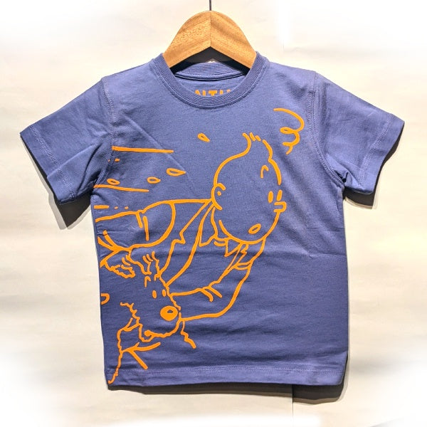 Tintin and Snowy Purple Kids T-Shirt