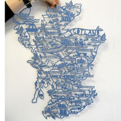 Scotland Lasercut Map in Tube - Navy