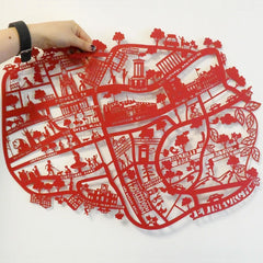 Edinburgh A2 Lasercut Map in Tube - Red