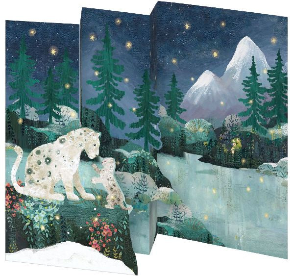 Snow Leopard Pack of 5 Trifold Cards