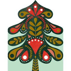 Folk Bird, Bauble & Tree Christmas Card Box