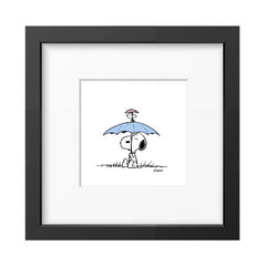 Snoopy Umbrella Framed Print 9x9