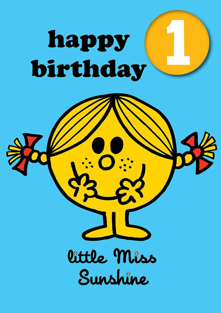 Little Miss Age 1 Badge Birthday Card