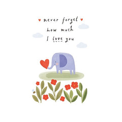Elephant And Flowers Card