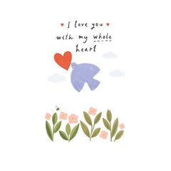 Whole Heart Bird Card
