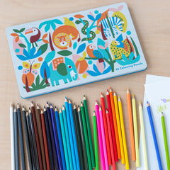 Wild Wonders Animal Set of 36 Colouring Pencils in a Tin