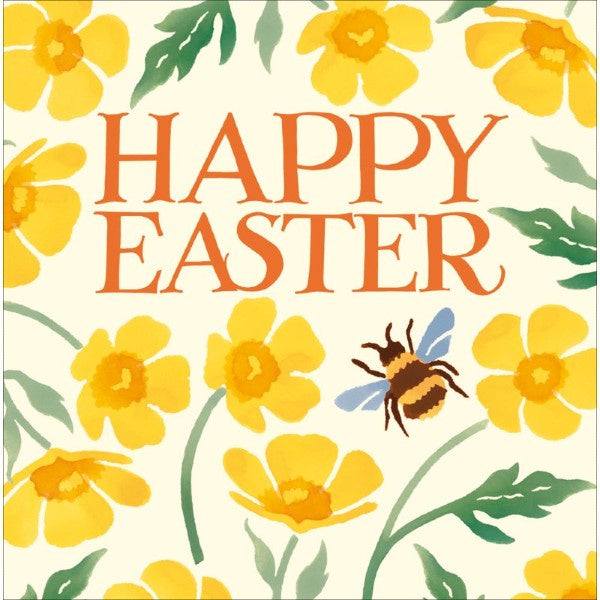 Happy Easter Bee With Daffodils Card