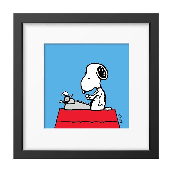 Snoopy Typewriter Framed Print 12x12