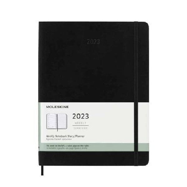 Moleskine 2023 Weekly Diary XL Black Soft Cover Paper Tiger