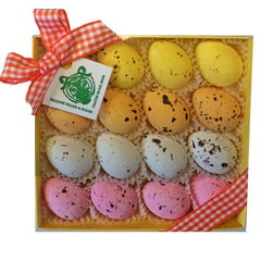 Paper Tiger Yellow Box of Praline Filled & Sugar Coated Quail Eggs