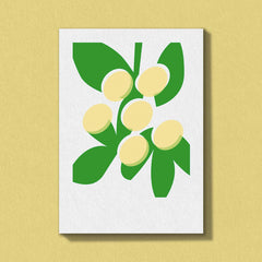 Yellow mistletoe card